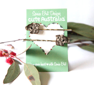 Cute Australia koala hair slides