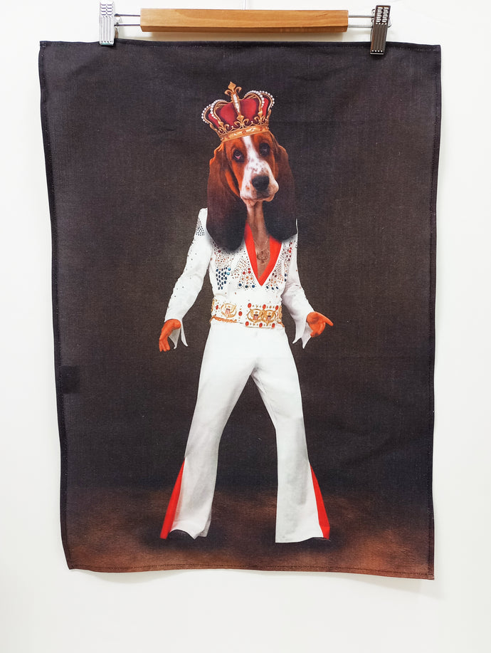 Hound dog tea towel