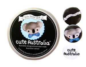 Cute Australia koala club badge set