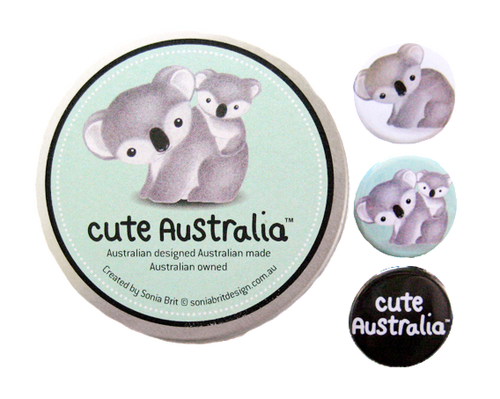 Cute Australia koala badge set