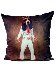 Hound dog velvet cushion