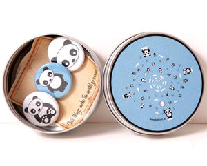 Tin badge set - panda